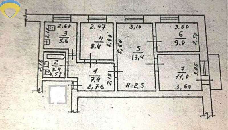 4+-rooms apartment apartment by the address st. Geroev Krut (area 63 m²) - Atlanta.ua - photo 8