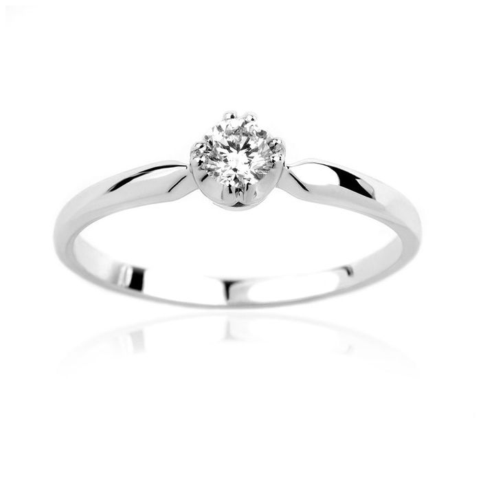 50% TANIEJ! Pierścionek brylant 0,18 ct białe złoto pr.585 CERTYFIKAT