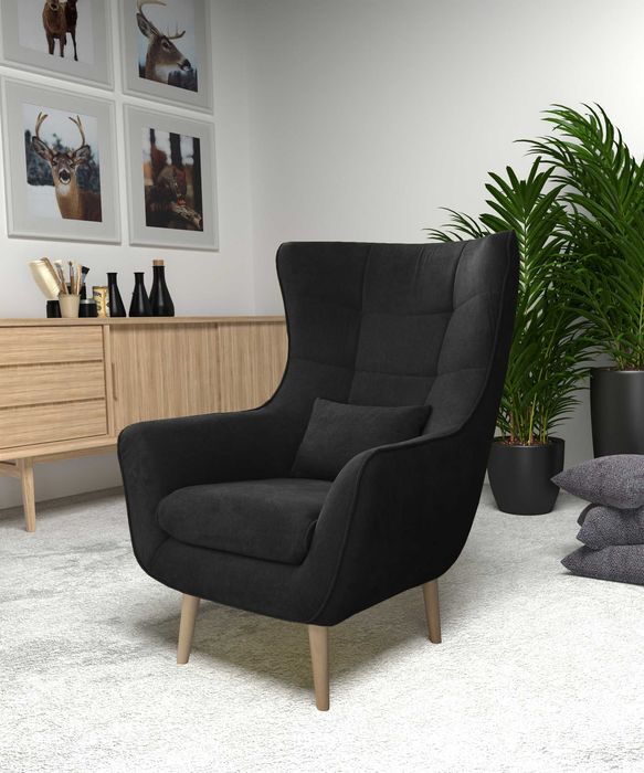 Nowoczesny fotel uszak/Kolory do wyboru/Możliwy podnóżek/DONAT