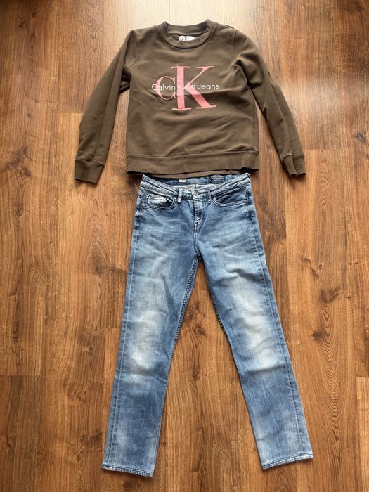 Bluza CK S jeansy TH 27/30 originalne