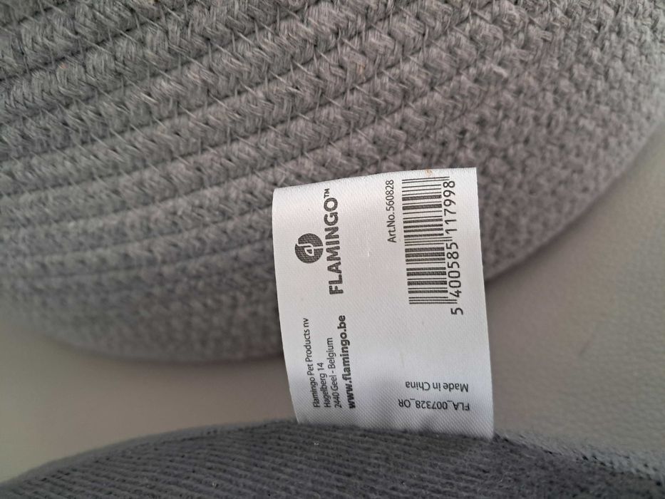 Cesto com Cama Redonda Cinzento para Cães ou Gatos Pequenos