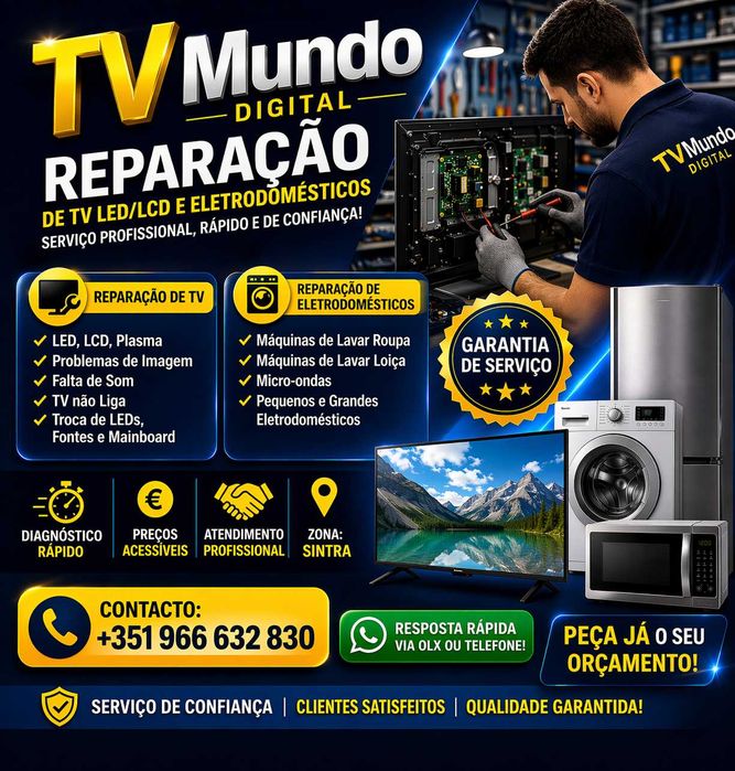Reparação TV, LCD, LED, Hi-F, Electrodomesticos
