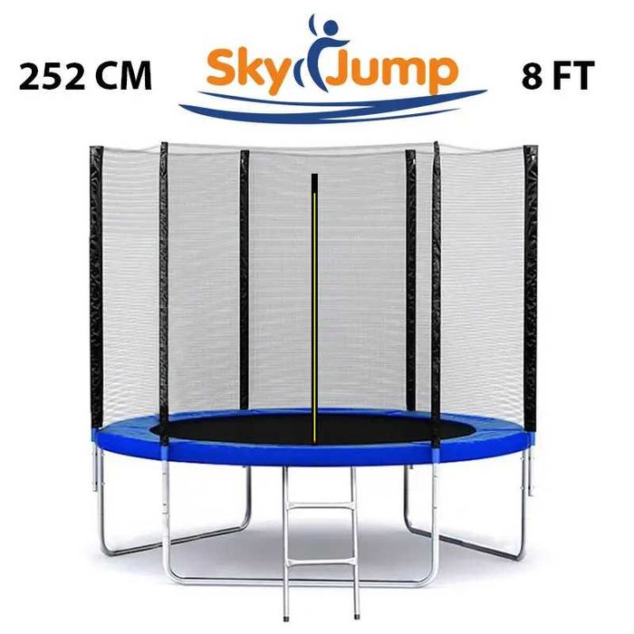 ‼️АКЦІЯ‼️Батут SkyJump 252 см. з захисною сіткою та драбинкою 8 фт.‼️