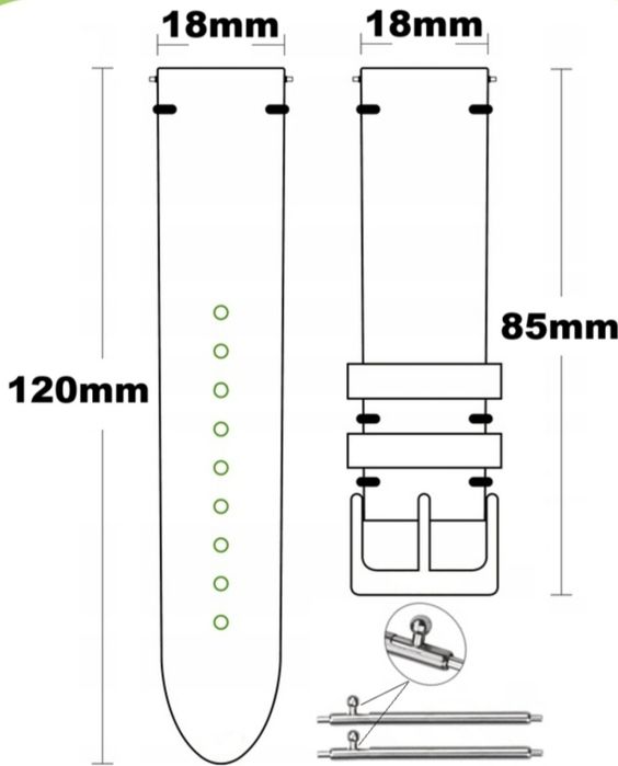 Pasek do zegarka  Nowy granatowy  18mm