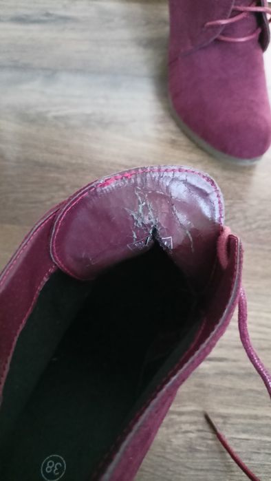 Kozaki botki za kostkę na koturnie rozowe