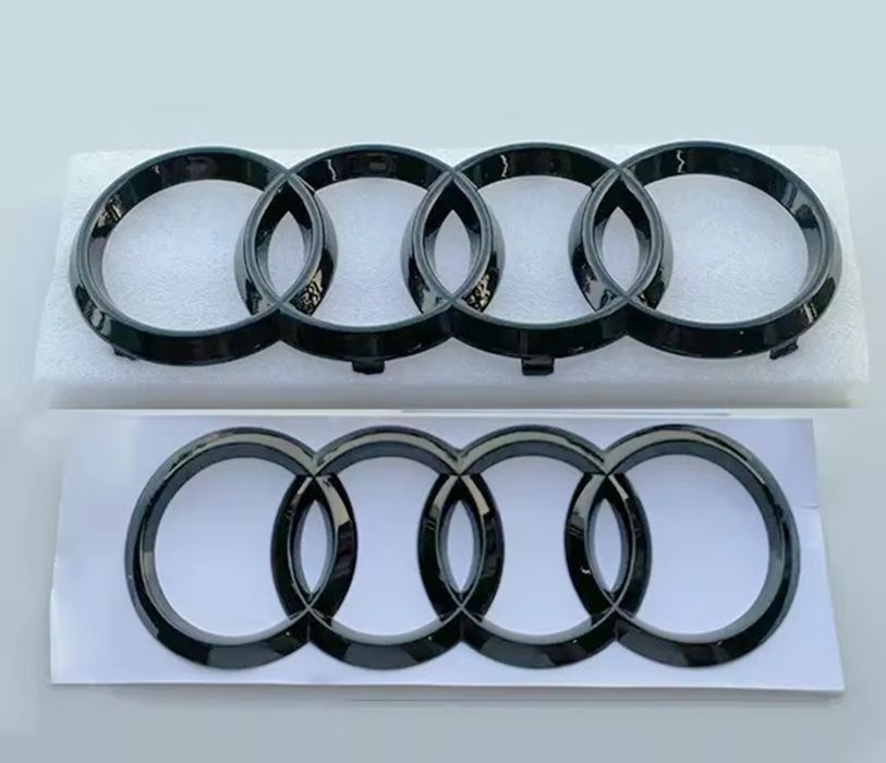 Кільця Audi в решітку багажник на всі моделі хром,чорний глянець