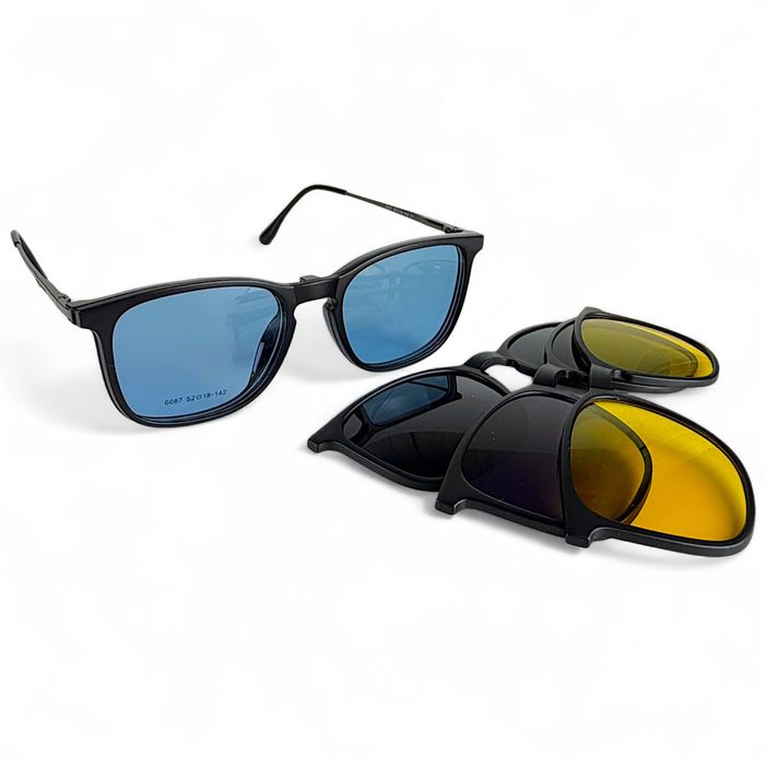 Okulary Do Komputera Zerówki TR-90 Z 4 Nakładkami Polaryzacyjnymi