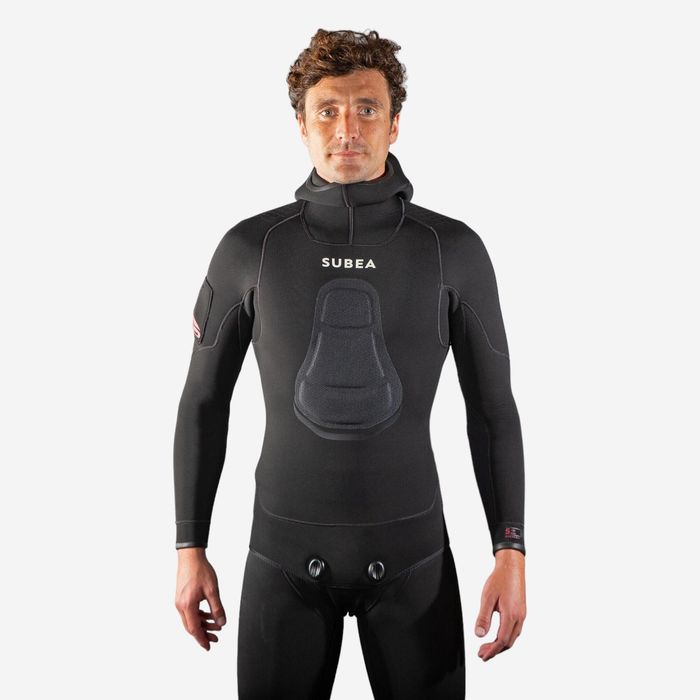 Casaco de caça submarina Homem neoprene 5mm - SPF 900 preto