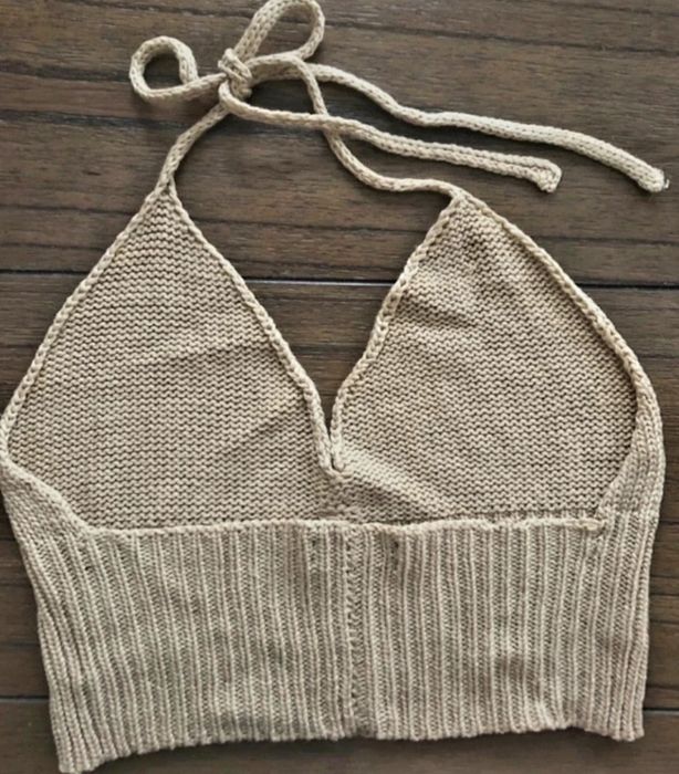 Crop top damski wiązany u szyi, Rehab z USA, S