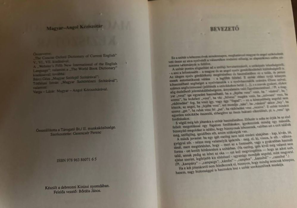 Словарь переводчик венгерско-английский