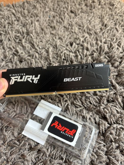 Memória RAM Kingston 1*32GB DDR5 4800MHz Fury Beast Black - CL38-38-38