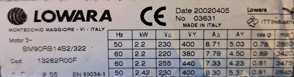 Pompa wyporowa Lowara SM90RB14S2/322