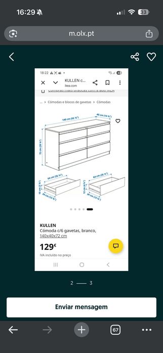 Cómoda Ikea semi nova