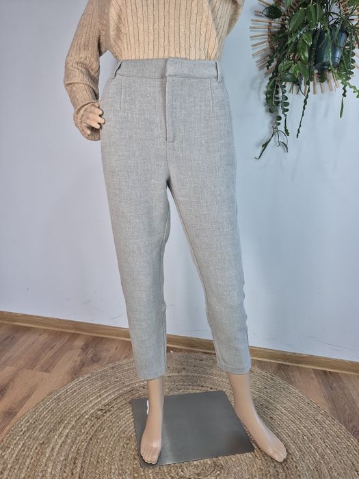 Days Like This jasnoszare spodnie damskie cygaretki z wysokim stanem,