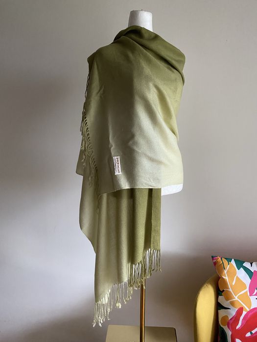 Duży kaszmirowy szal chusta kaszmirowa jedwabna ombre