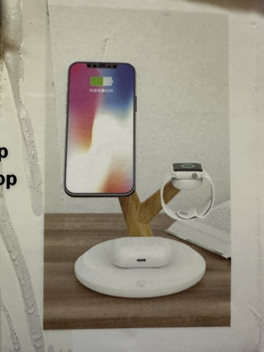 Бездротова зарядка TH02 QI док-станція для iPhone Watch AirPods