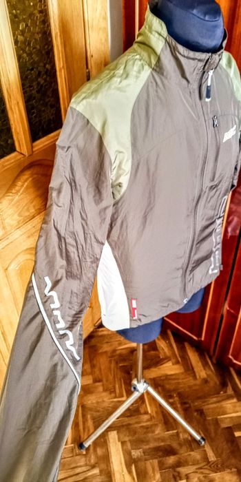 BMC Team Men's Full-Zip Mock Neck Brown Nylon Cycling Windstopper