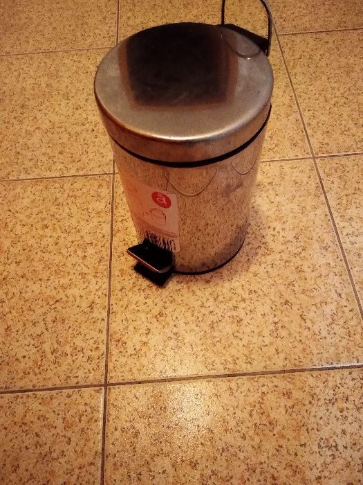 Balde lixo inox cromado wc como novo 3Litros