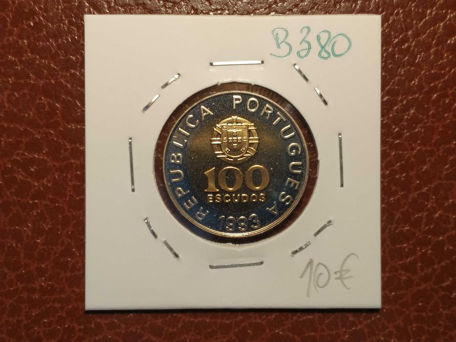 B380 moeda Proof de 100 escudos de 1993 (bimetálica) - Portugal
