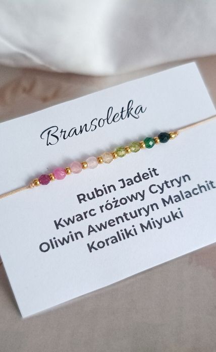 Bransoletka kamienie naturalne minerały mix