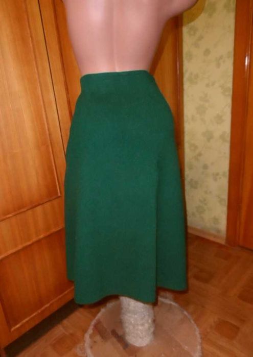 Теплая шерстяная зимняя юбка 50 - 52 из пальтовой ткани, длинная, на запах