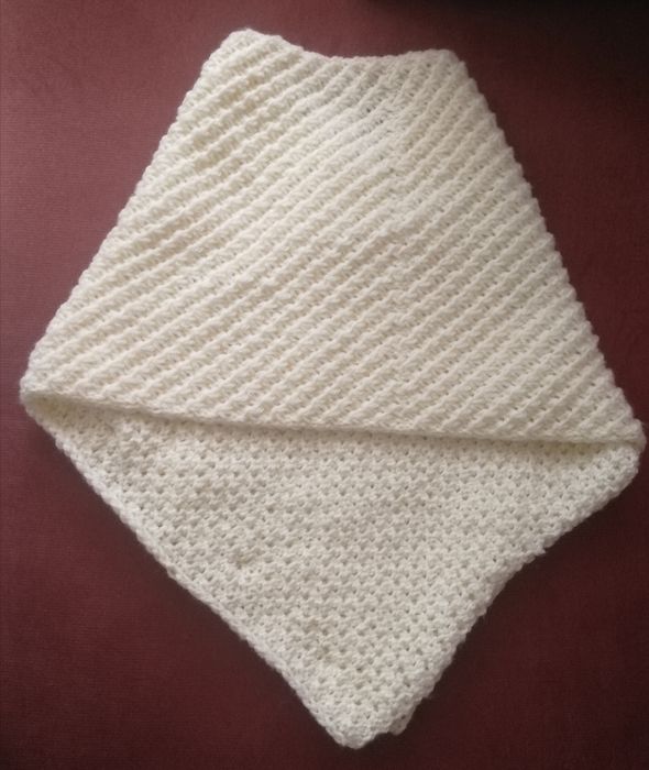 Komin wełniany, handmade, kremowy