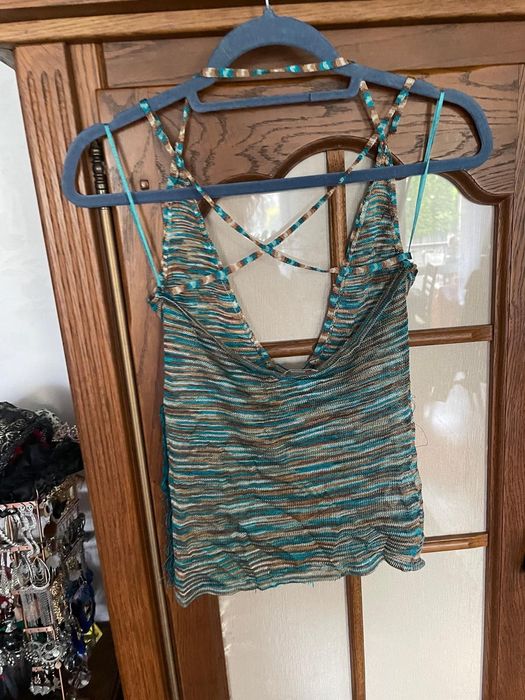Piękna bluzeczka top, z frędzlami Mango roz M-L