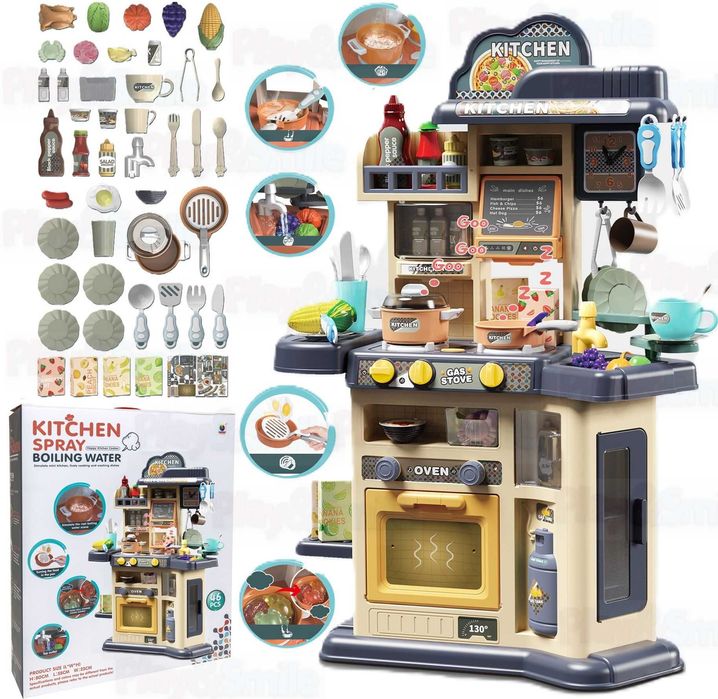 DUŻA kuchenka woda para kuchnia światła kran dźwięki akcesoria