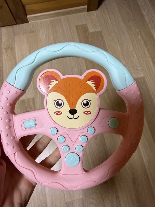 Іграшкове кермо з підсвічуванням і звуковими ефектами Мавпа Рожевий