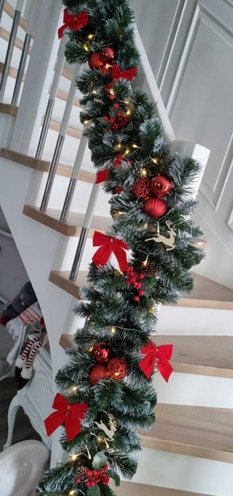 Duża XXL 260CM Girlanda Choinkowa Sztuczna Świąteczna Zielona Stołowa