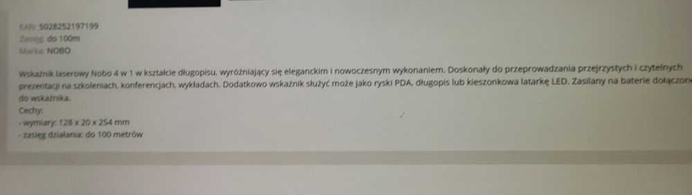 Wskaźnik laserowy  Nobo