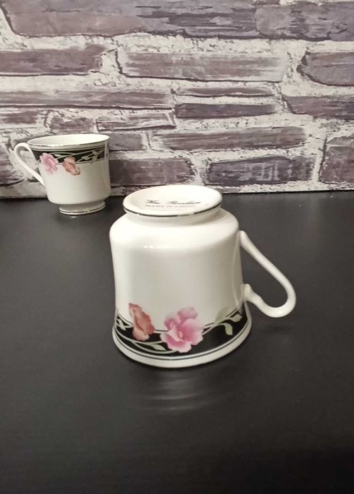 Antigas Chávenas Café Fina porcelana chinesa, orladas a dourado - 6
