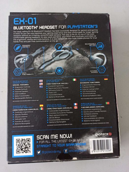 Auricular Gaming Gioteck EX-01 PS3 / Smartphone