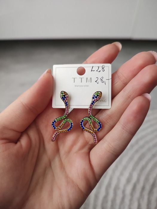 Kolczyki żmije kolorowe