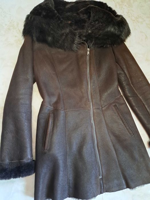 Дубленка женская коричневая