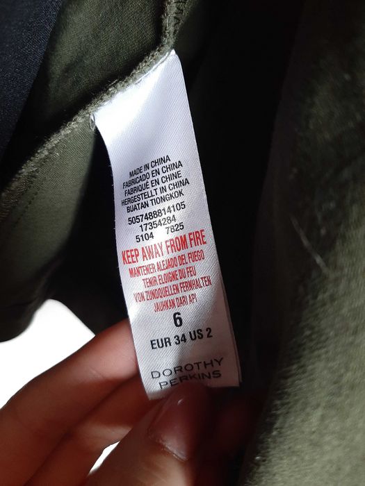Kurtka parka jesienna jeansowa khaki Dorothy Perkins