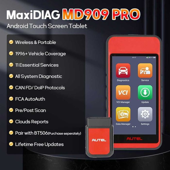 Máq. Diagnóstico Auto Autel MD906PRO atualizações vitalícias