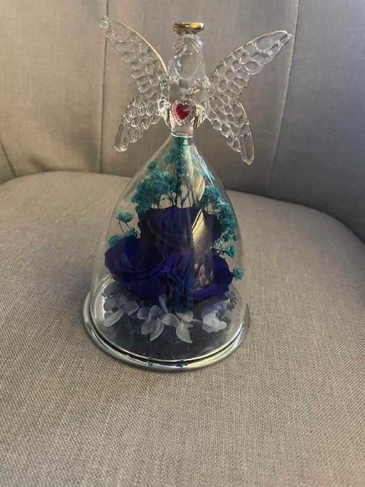 Wieczna róża w szkle Anioł