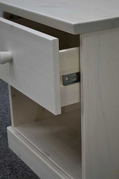 Szafka Nocna Biała Sosnowa Lakierowana