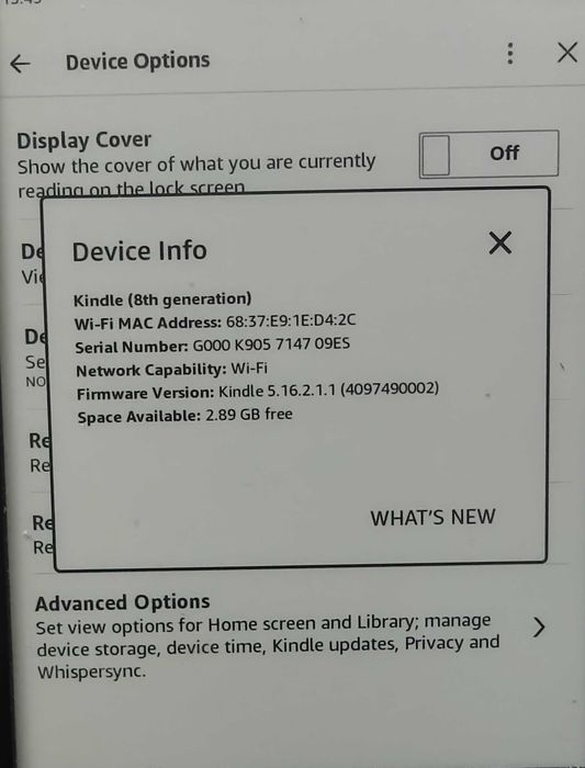 Kindle peperwhite 8th generation 3GB