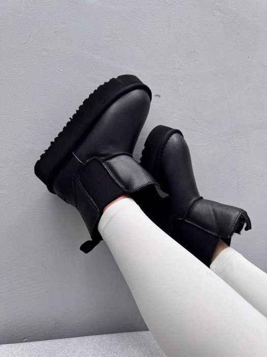 Уггі UGG Neumel Chelsea Platform Black Leather шкіряні