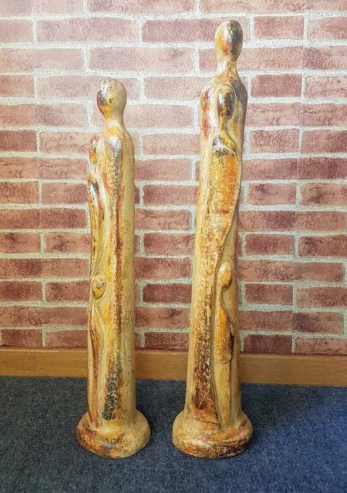 Estatueta família adereço cerâmica decoração