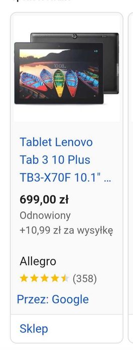 Tablet LENOVO Tab 3 10 Plus TB3-X70L 10.1" 2/16 GB LTE Wi-Fi Czarny