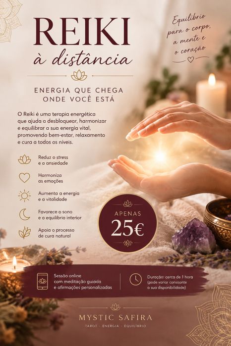 Reiki à Distância | Sessão Online | 25€