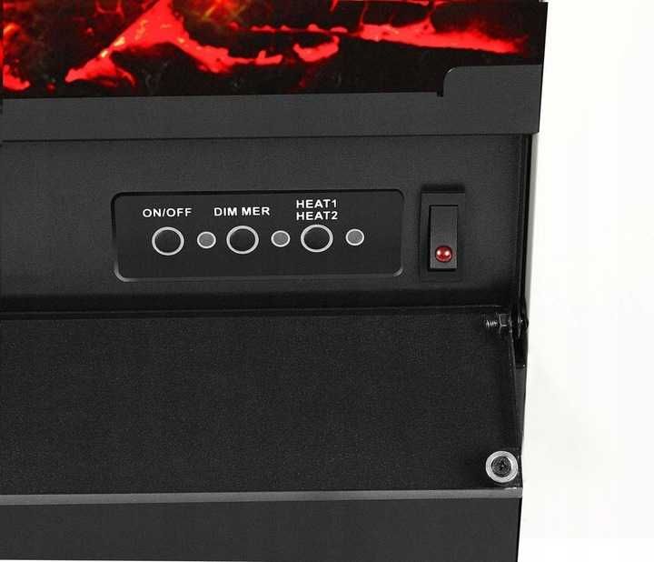 Kominek Elektryczny EL FUEGO TESSIN 0.9-1.8kW LED z pilotem BIAŁY !!