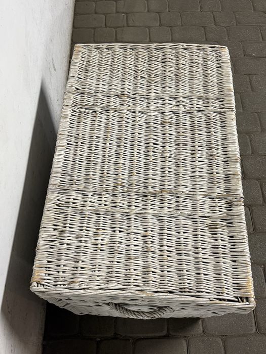 Koszyk - Kufer wiklinowy, biały