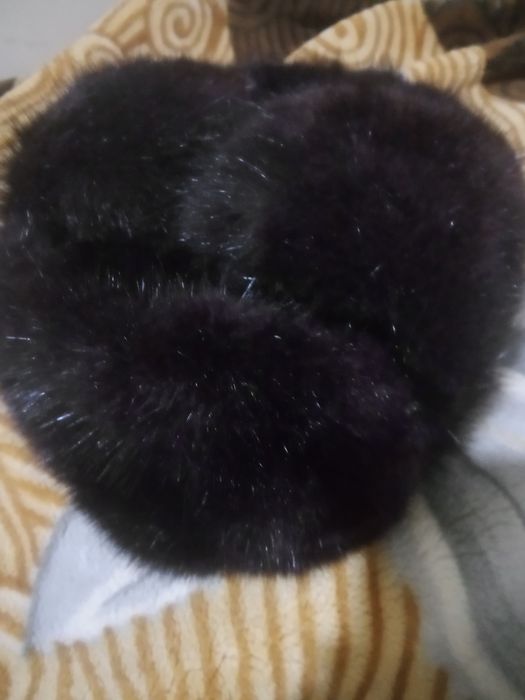 Шапка норковая темного цвета