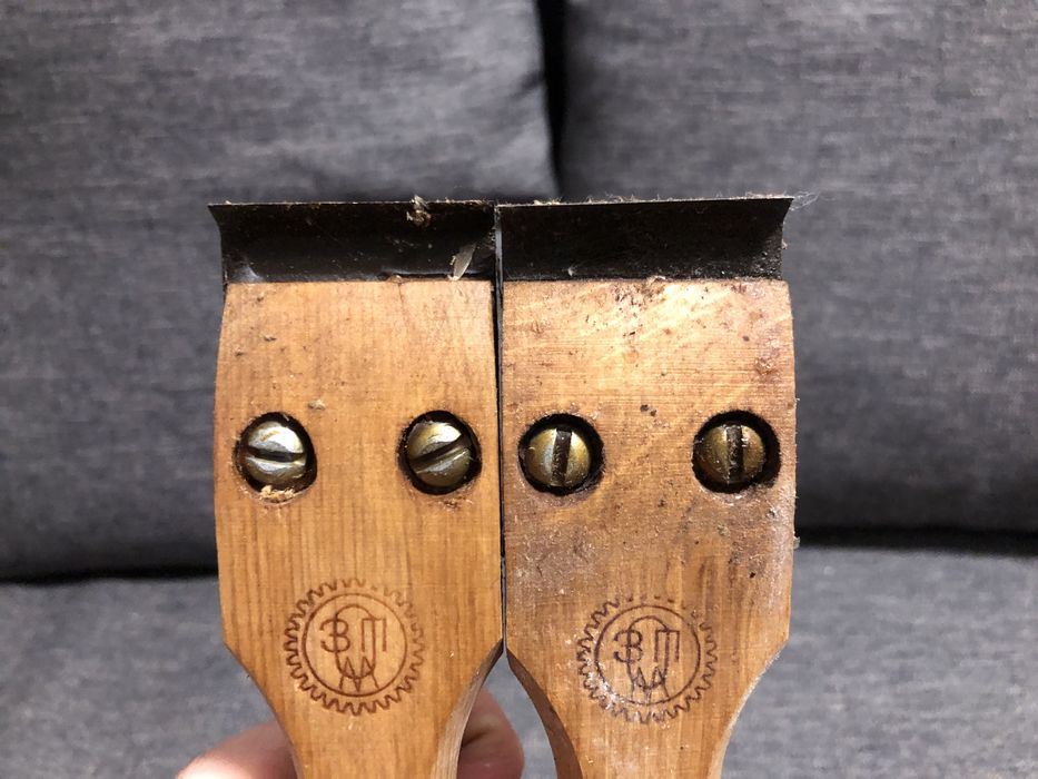 2 x Cyklina ręczna / skrobak stolarski - 40 mm - ZSRR