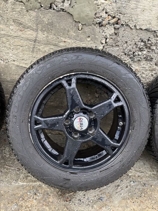 Литі диски R15 5×114.3 ET35 + зимові шини Goodyear UltraGrip Ice 2 195/65 R15+датчик тиску