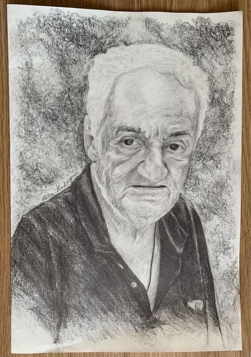 Desenho retrato presente de natal